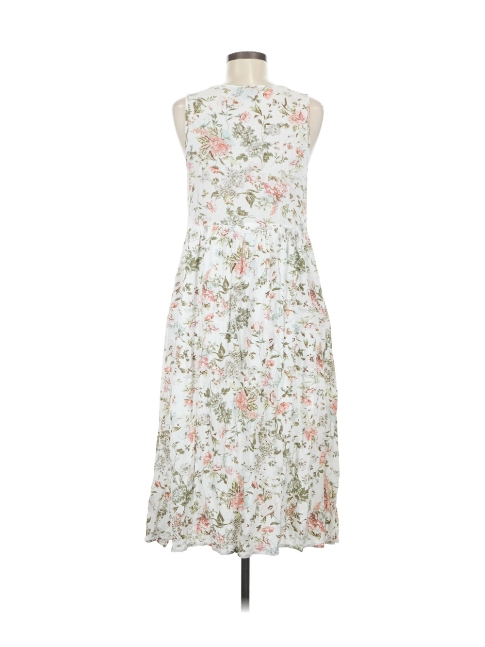 Frye White Floral Maxi Dress with Pink and Green Print - Picture 4 of 4